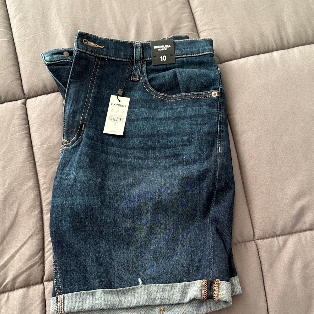 Express Indigo Denim Shorts